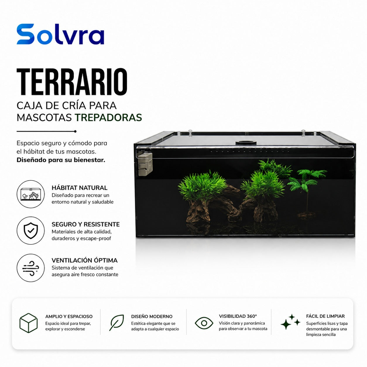 Terrario para Mascotas – Caja de Cría y Escalada Multifuncional
