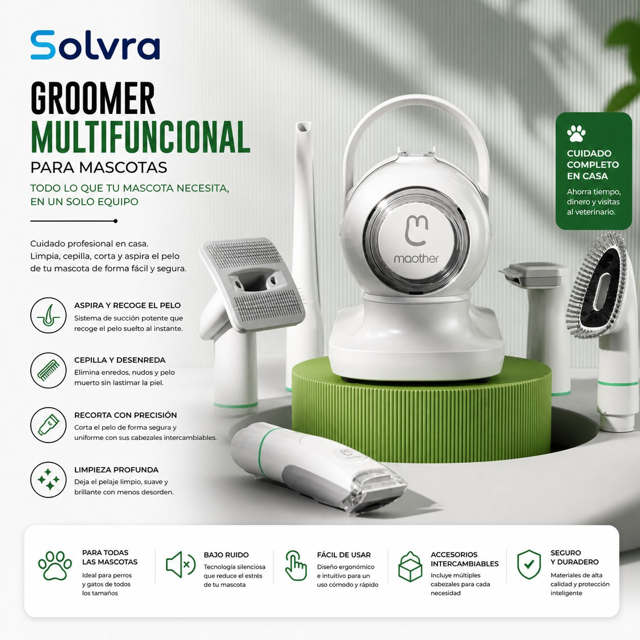 Kit Multifuncional de Grooming para Mascotas – Cuidado Completo en Casa