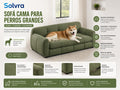 Sofá Cama para Perros Grandes – Elevado, Cómodo y Elegante (Verde Oliva)
