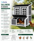 Gallinero de Madera con Caja de Anidación – Casa para 4-6 Gallinas o Conejos (39”)