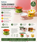 Plato de Cerámica para Gatos con Inclinación – Protege el Cuello y Mejora la Alimentación