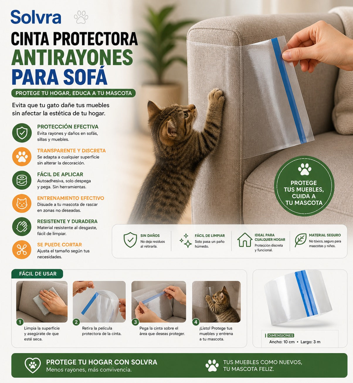 Sofa Protection Tape Cat Anti-scratch Protective Film Training Pet Supplies